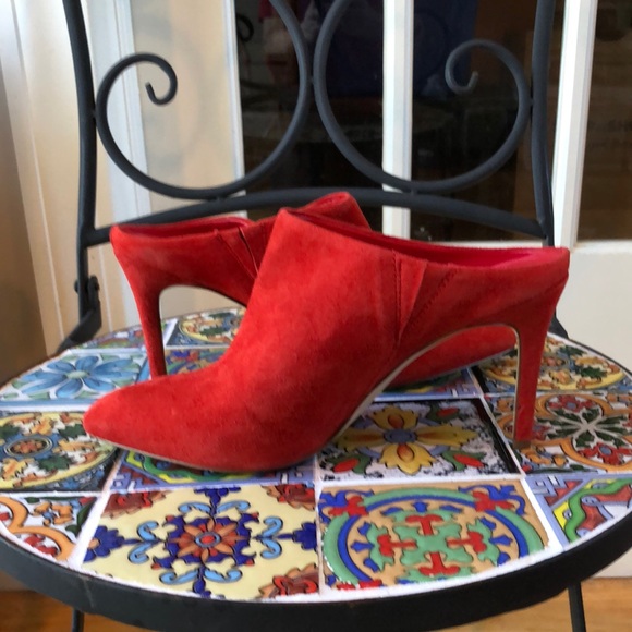 Sam Edelman Shoes - Sam Edelman red/orange suede 3.5 inch heeled mules